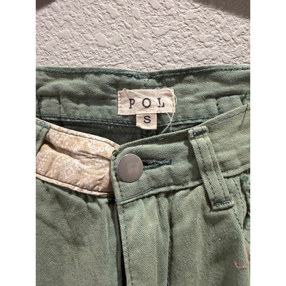 POL Cottagecore Patchwork Cropped Pants Green Wom… - image 3